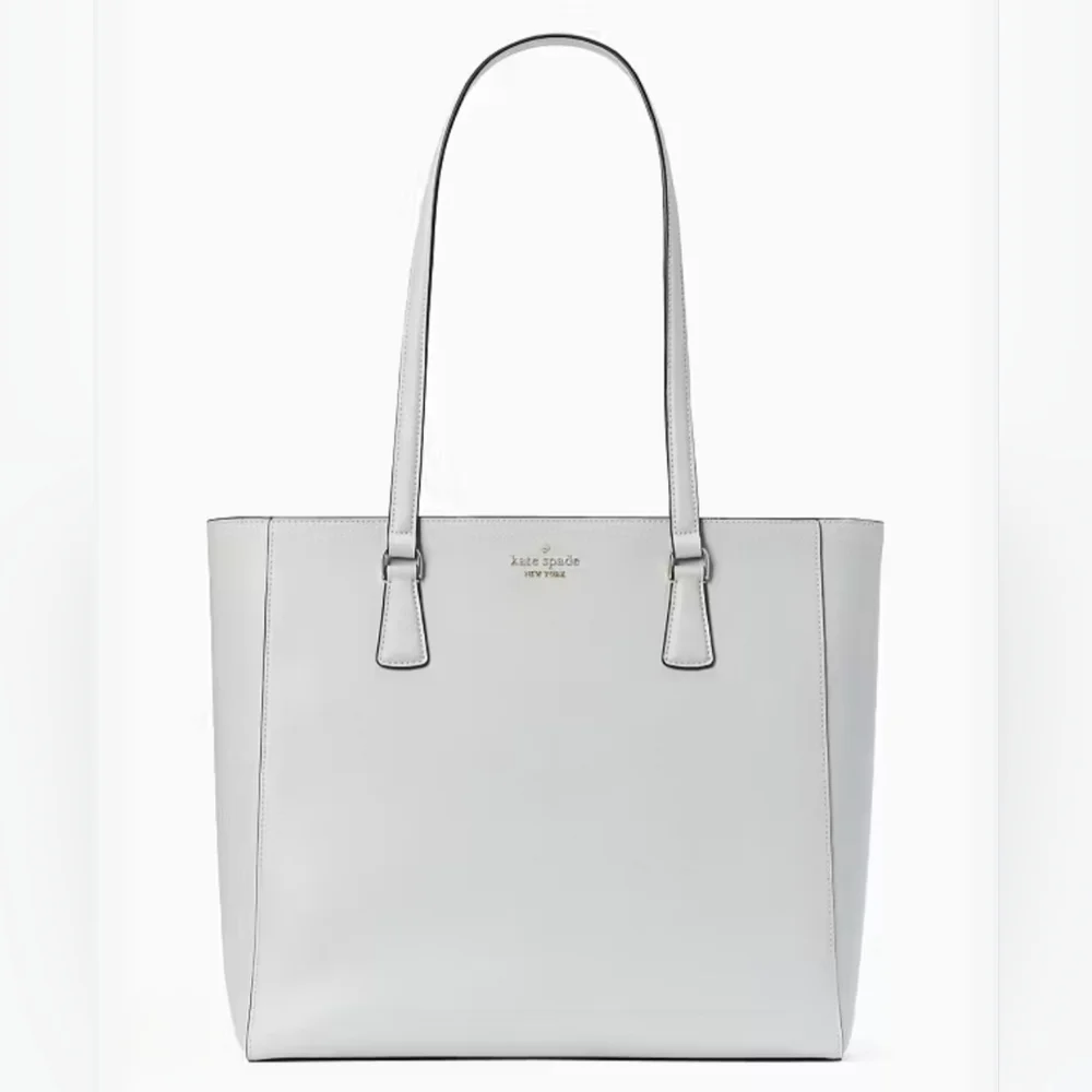 Kate Spade Perry Saffiano Leather Laptop Tote Large Purse Bag Stone Path NEW